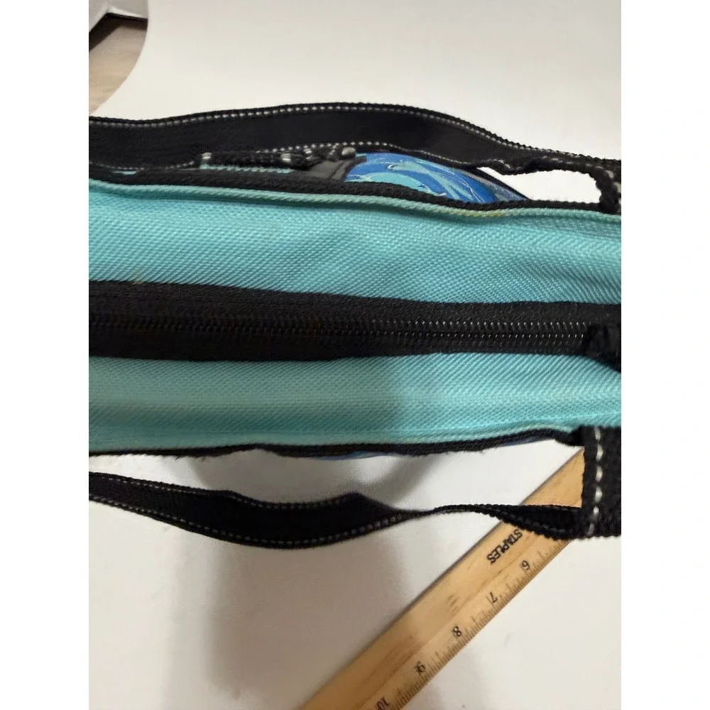 Fridge Pak Really Cool Blue Teal Floral Insulated Lunch Tote Bag Zippered Canvas
